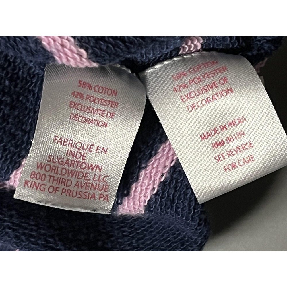 Lilly Pulitzer Sweater Womens XL Blue Stripe Collared V Neck Pullover Knit Top - Picture 6 of 9